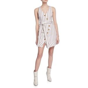 NWT DEREK LAM 10 CROSBY Belted Asymmetrical Placket Dress Ivory Size 8 MSRP $395